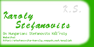 karoly stefanovits business card